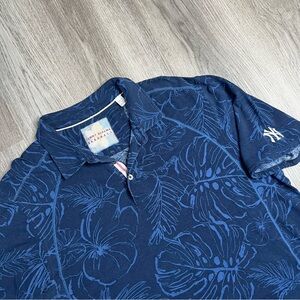 Tommy Bahama New York Yankees Polo Shirt Navy‎ Blue Size XXL Floral Button MLB